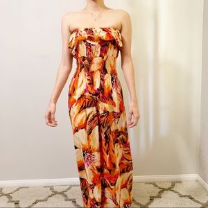 Strapless Smocked-Waist Dress